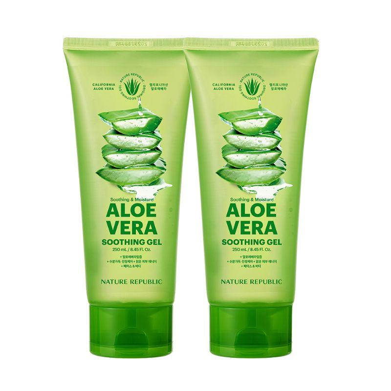 Nature Republic Soothing & Moisture Aloe Vera Soothing Gel 2-Pack – Hydrating & Calming Skin Gel – 300ml x2