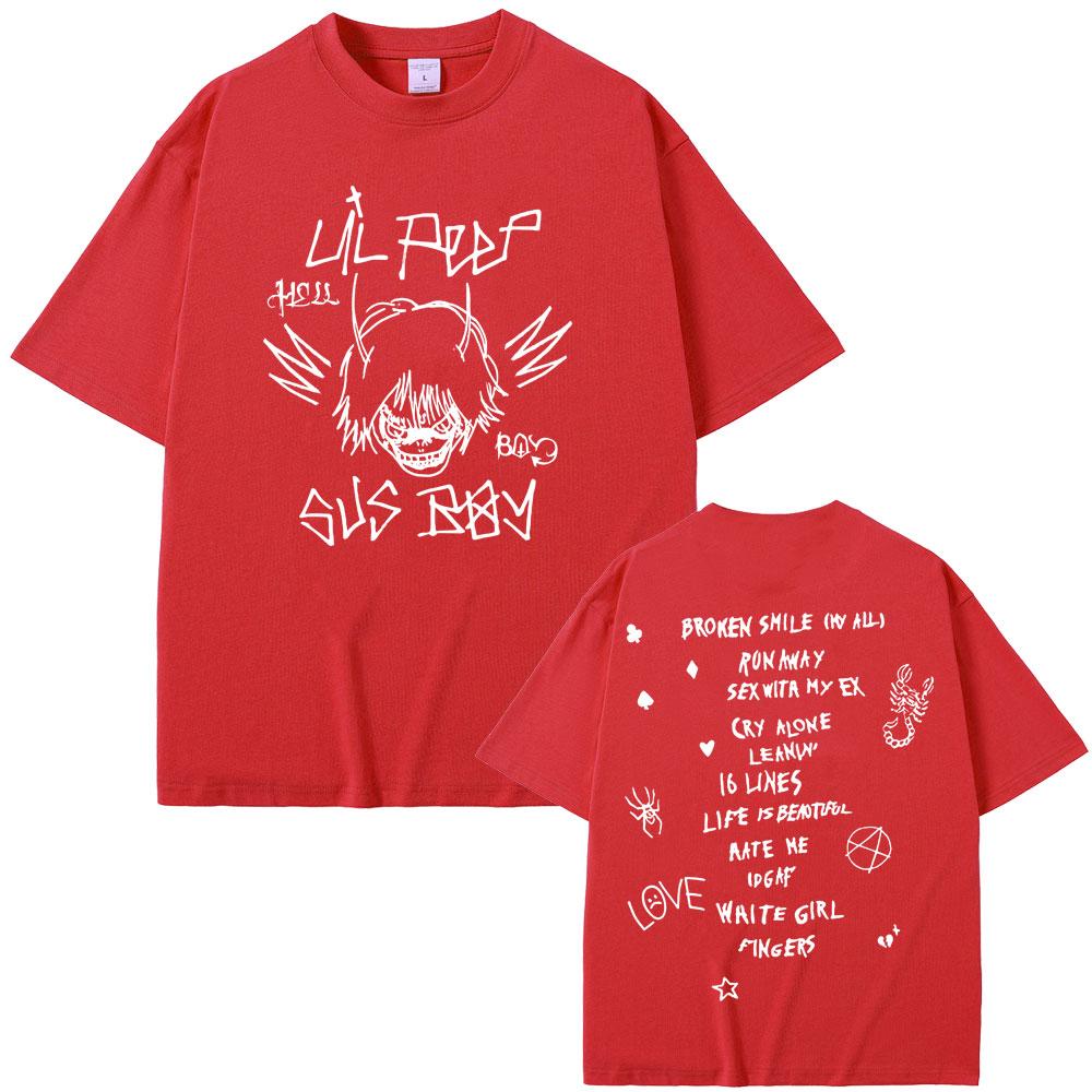T-shirt Grafiche Hot Rapper Lil Peep Sus Boy When You're Sober T-shirt Uomo/Donna Moda Hip Hop Cotone Oversize T-shirt