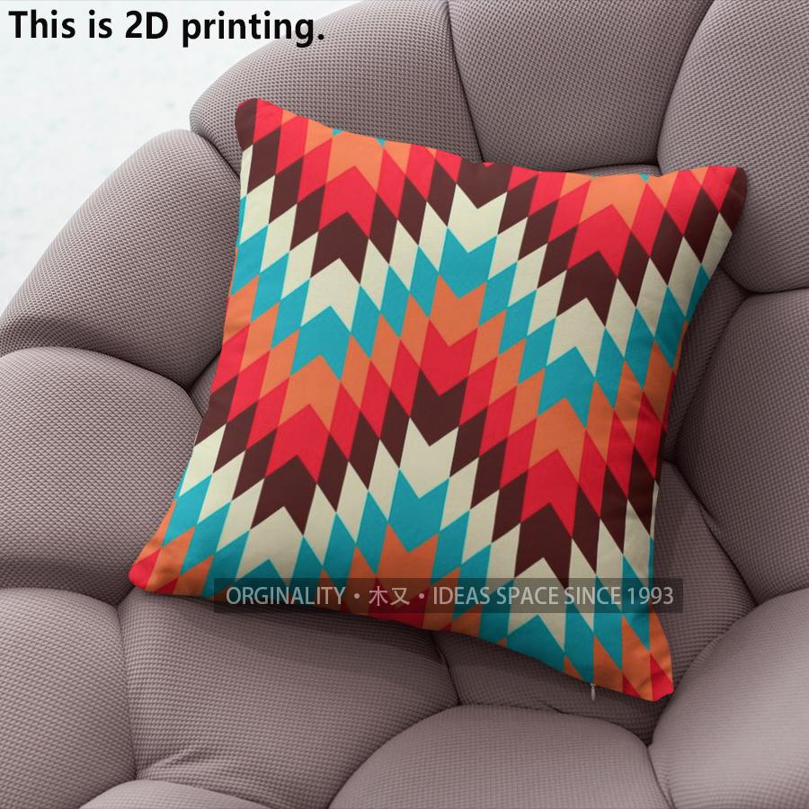Bohemian Geometric Ethnic Throw Pillow Covers Pattern Cushion Cover Suitable For Sofa Bedroom Car Pillow Cover