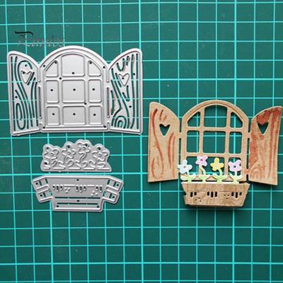 Finestra Vaso di fiori Fustellatura Scrapbooking Goffratura Carta Artigianato Stencil Stampo