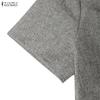 ZANZEA Damen Lässig Rundhals Sommer Kurzarm Elegantes Kleid