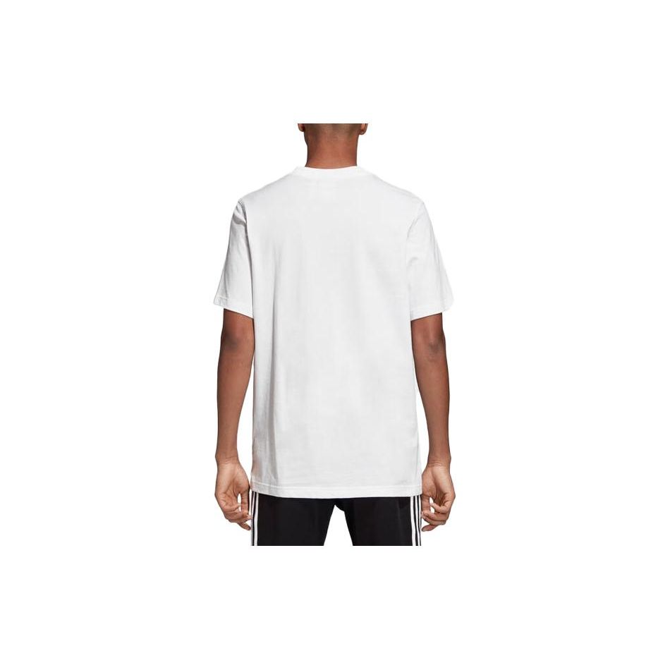 Adidas Originals Trefoil Letter Logo Printed Crew Neck Pullover Short Sleeve T-Shirt Men Tops White DH4768