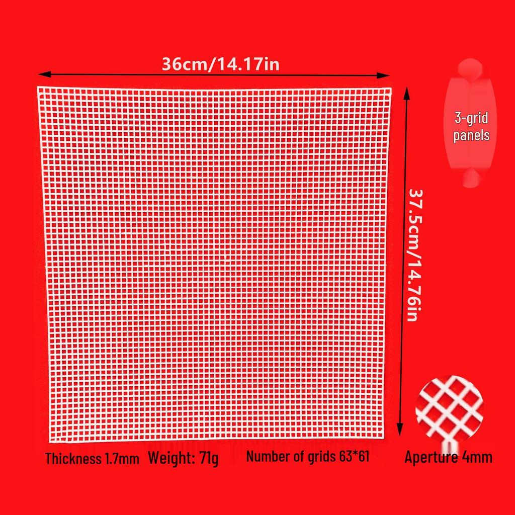 Feuille de Maille en Plastique pour Sacs DIY, Coins Arrondis, Trous Carrés, Diamètre 2,5 mm / 4 mm