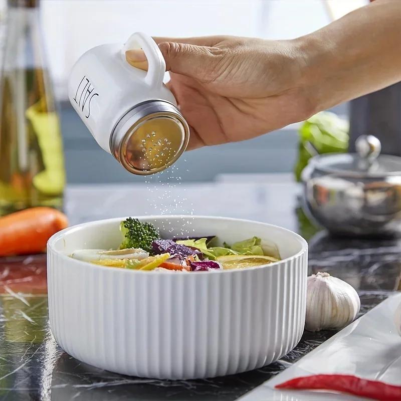 Schwarz-weißes 2-teiliges Salz- und Pfefferstreuer-Set, 128 g Glas, Vintage-Salz- und Pfefferstreuer-Set aus Glas für Zuhause