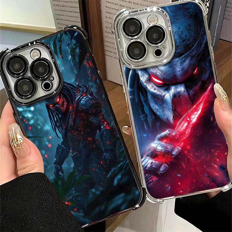 A-Alien Vs P-Predator Plating Phone Case For Xiaomi Poco X5 X6 X7 X8 Pro Max F8 Ultra F7 M8 M7 M5S Redmi 15C 15 14C 13C 13 X3 12