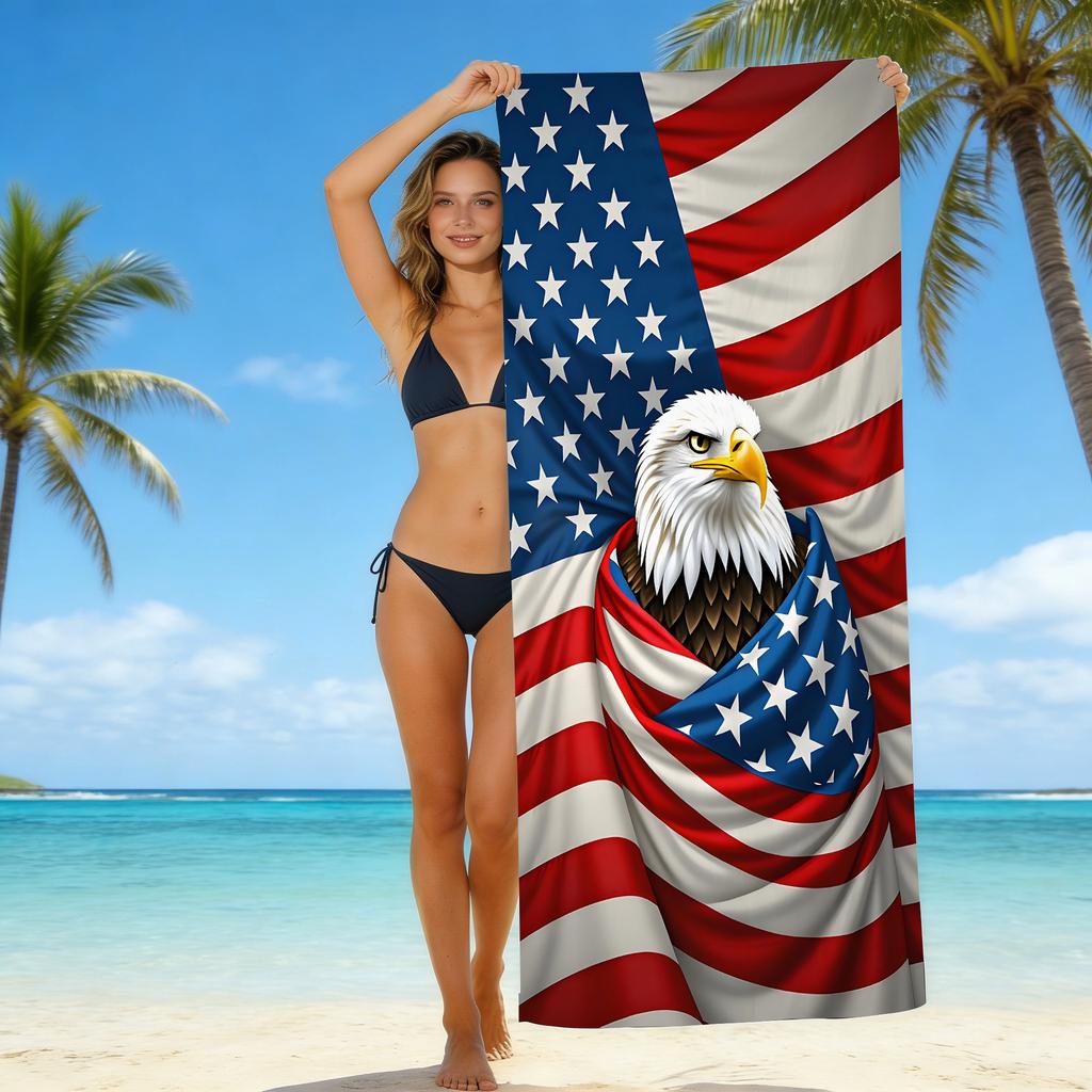 Unabhängigkeitstag Adler Strandtuch USA 250 Wochen Mikrofaser Badetuch Wasseraufnahme Schnelltrocknend