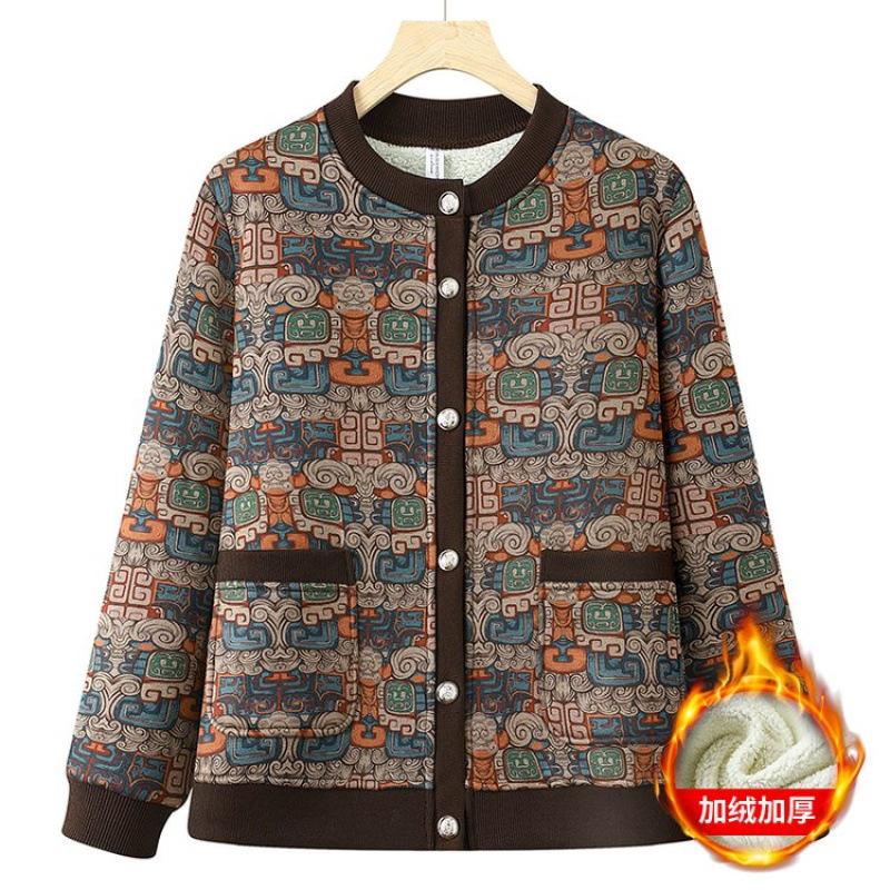 

Кардиган с принтом, тонкий принт, модели для осени и зимы, укороченное теплое повседневное пальто для женщин 6XL [Recommended 160-82.5kg] синий