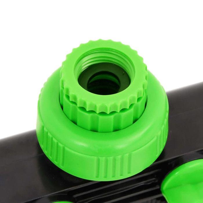 Adaptateur de robinet à 4 voies vert noir 19,5x6x11 cm ABS &amp; PP