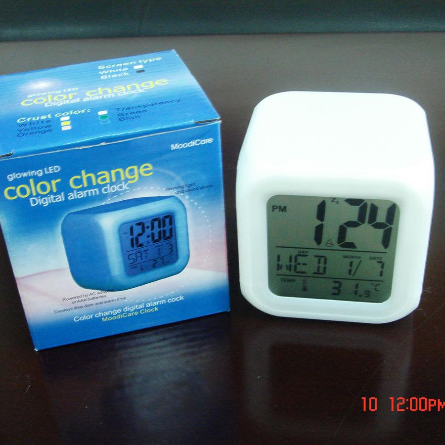 Color-Changing Four-Sided Mood Alarm Clock with Perpetual Calendar