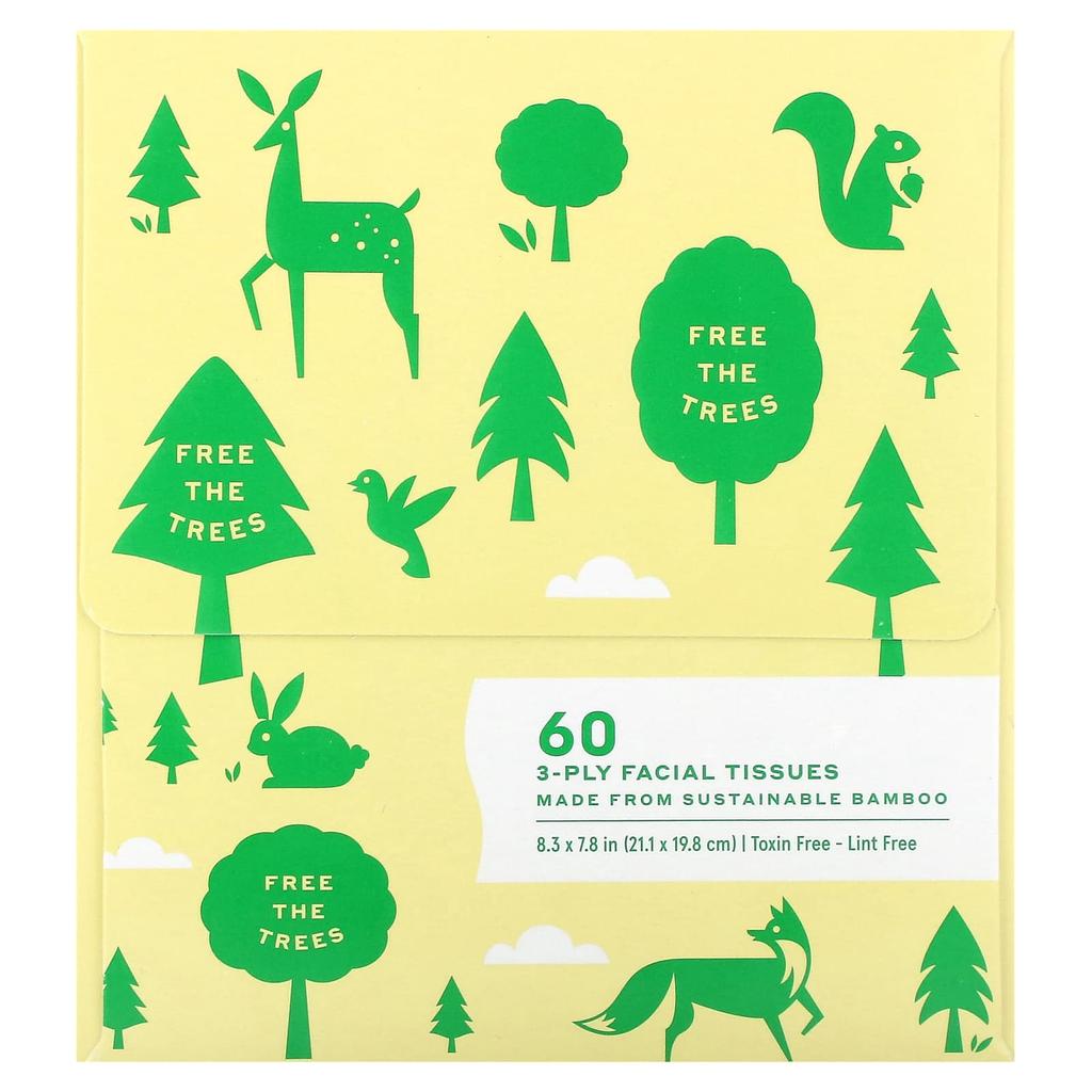 Tree-Free Facial Tissues, 60 Tissues