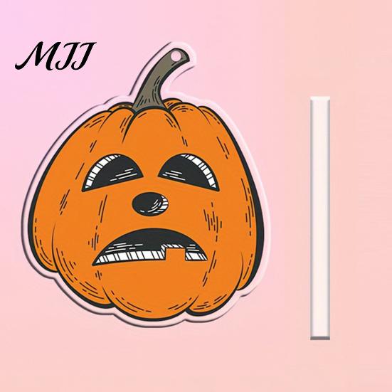 Halloween Party Favors Creepy Pumpkin Acrylic Keychain, Double-sided Head Key Ring Double Sided Holder for Backpacks, Decorative Car Chain Holiday