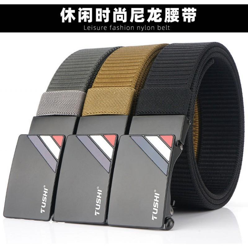 Nylon Belt Men's Canvas Young Students Korean Automatic Buckle