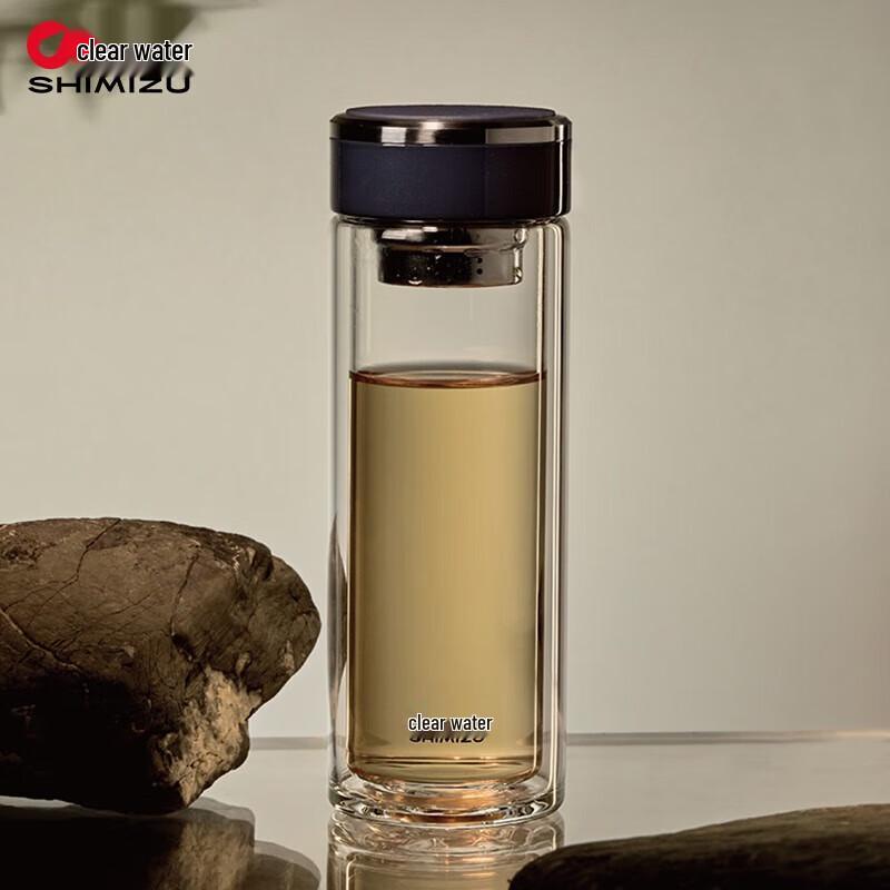 High Borosilicate Double-Layer Glass Tea Infuser Cup