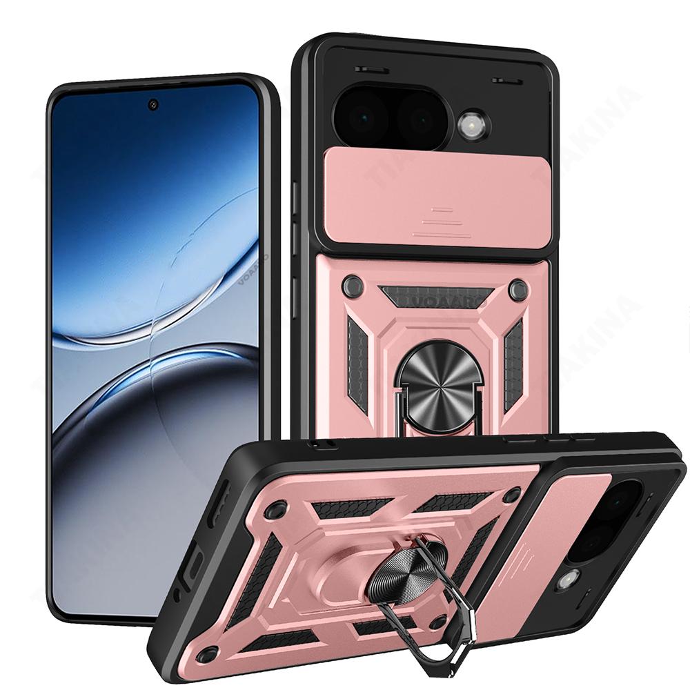 Slide Lens Armor Funda for Google Pixel 9A Case Magnetic Ring Stand Holder Cover for Google Pixel 8 9 Pro XL 8A Case