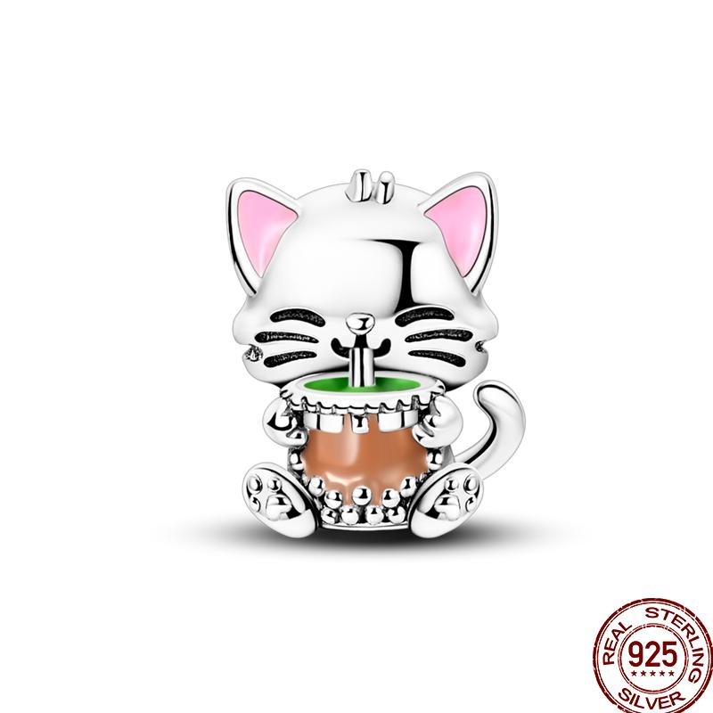 Cute Bear Series Copper Women'S Beaded Beads Shiny Zircon Winter Fit Original Pandach Bracelet Pendant Women