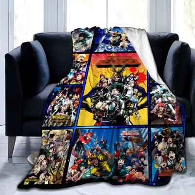 My Hero Academia Anime-Charaktere Superweiche Flanell-Überwurfdecke 3D-gedruckte Cartoon-Decke Warm Weich Tagesdecke Heimdeko