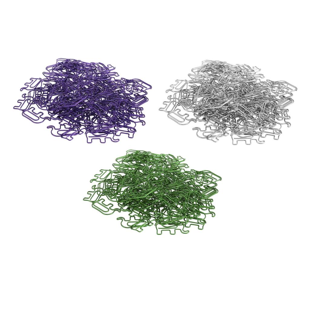 100pcs Paper Clip Cute Elephant Shaped Stainless Steel Paper Clip with Storage Box for Photo Bookmar