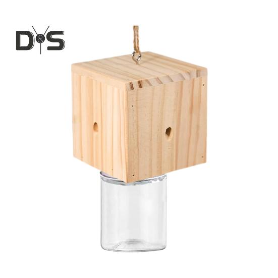 

Деревянная ловушка для пчел-плотников с прозрачной пластиковой бутылкой снаружи, сверлильная ловушка для пчел из натурального дерева, устойчивая к атмосферным воздействиям, уличная подвесная ловушка для пчел 1 Set