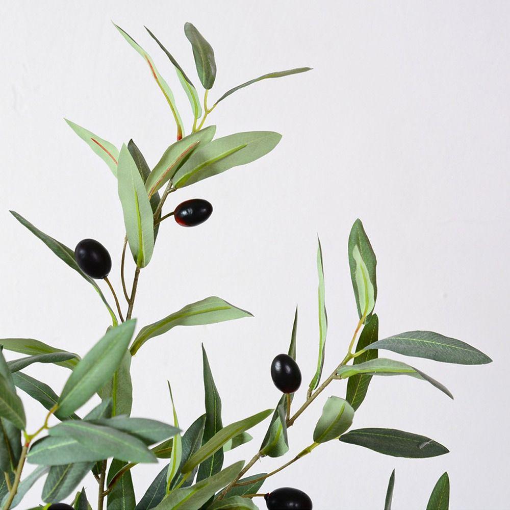 4 Fork Artificial Olive Branch Plastic Fake Plant Simulated Olive Leaf  Wedding Decor