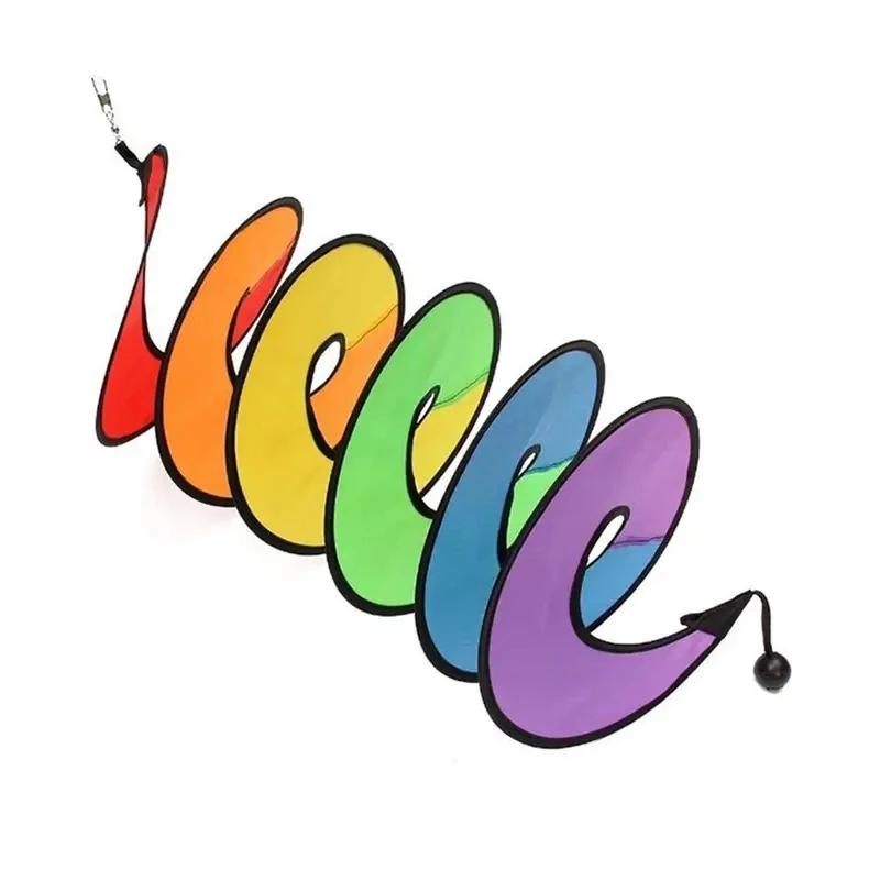 1PC Rainbow coloured camping tent decoration, foldable rainbow spiral windmill, home garden lawn decoration ornament classic toy