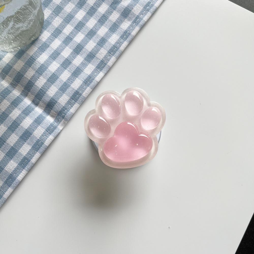 Colorful Glow-in-the-Dark Cat Paw Phone Air Cushion Stand, Magnetic Retractable Lazy Desktop Drama Watching Stand