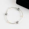 Silver bracelet, simple, clingy, subtle guest look, pearl charm, silver ball