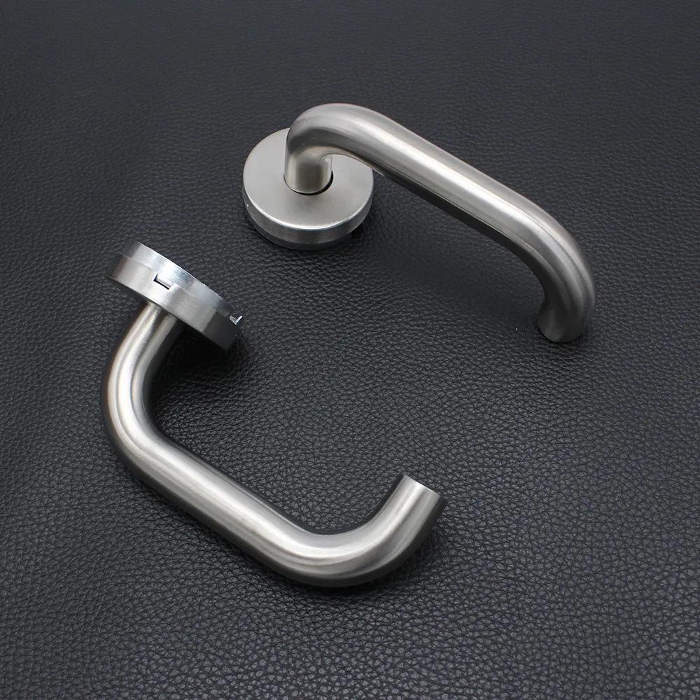 304 Stainless Steel Indoor Fire Door Handle - Double Leaf European Lock Accessory
