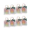 Pack Of 8 Christmas Gift Bags Transparent Candy Holder with Handle Stylish PVC Storage Pouches for Holiday Presents
