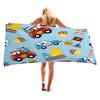Cartoon Car Design Digital-printed Polyester Superfine Fiber Double-sided Fleece Beach Vacation Bath Towel, Beach Towel