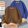 Men's Size Lambswool Round Neck Hoodie, Versatile Plus Velvet, Thick Warm Top for Autumn/Winter 2025.