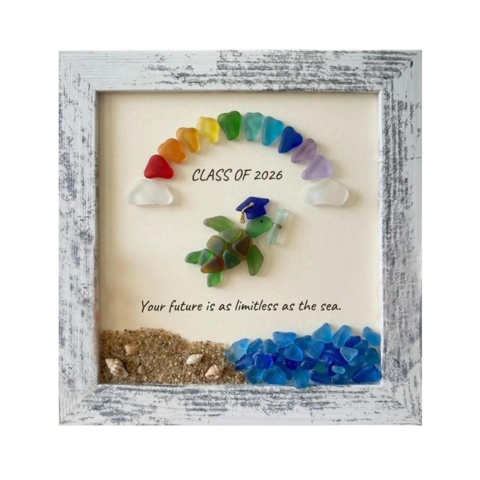 Sea Glass Graduation Gift Artwork, Graduation Keepsake Gift