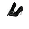 Pointed Toe Pumps Sexy Satin Bowknot Luxury Designer High Heels Women Shallow Elegant Wedding Prom Party Shoes Zapatos De Mujer
