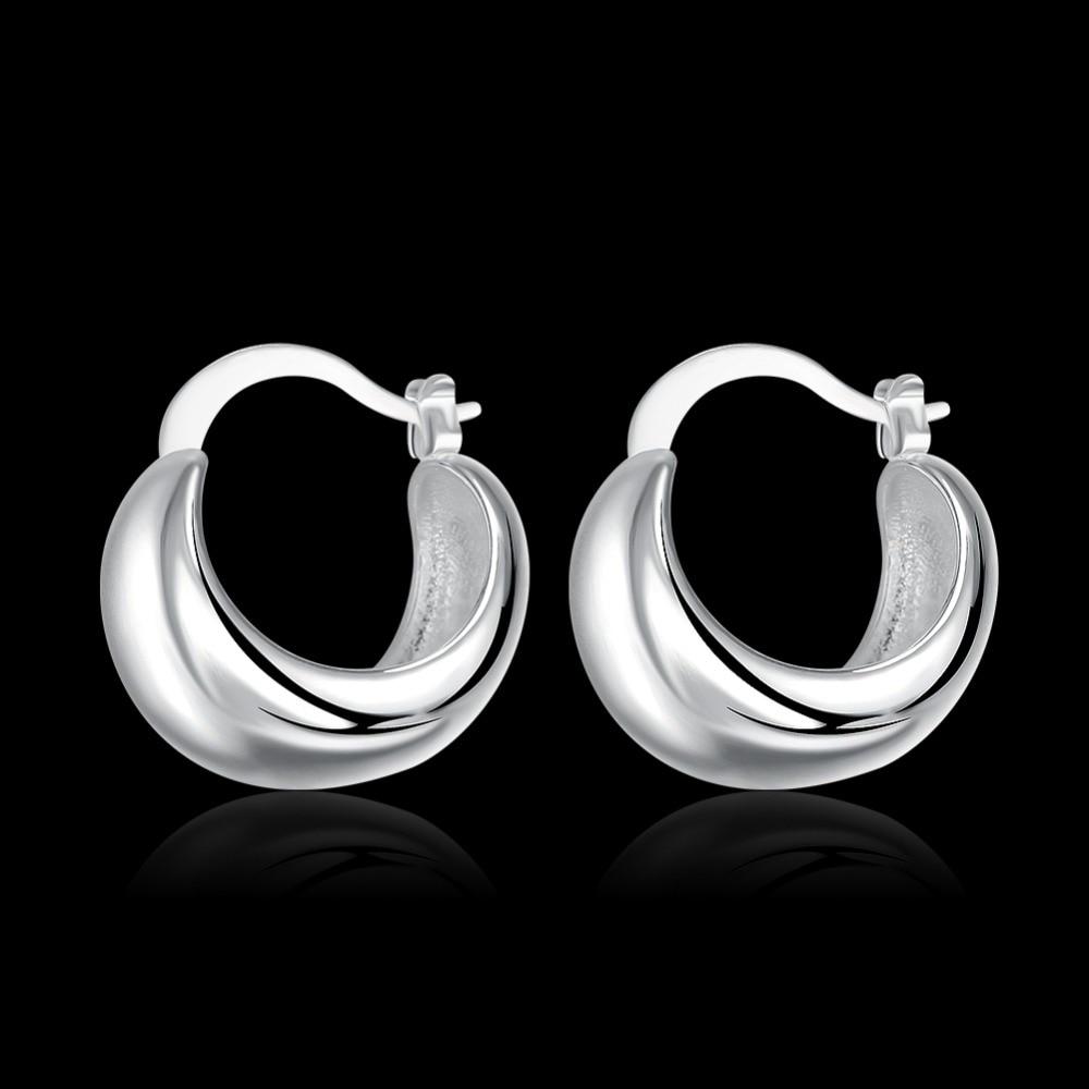 925 Sterling Silver Half Round Earrings For Women Fashion Jewelry Ear Buckle Top Quality