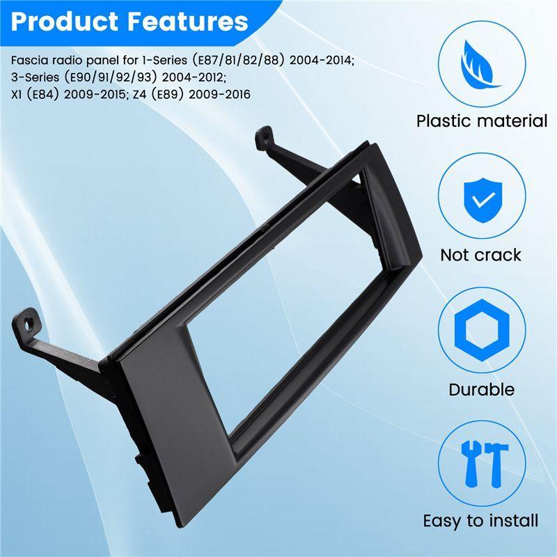 G9-Single Din Car Fascia Radio Panel For BMW 1 Series (E87/81/82/88) 2004-2014 Dash Kit Install Plate Bezel Adapter LHD