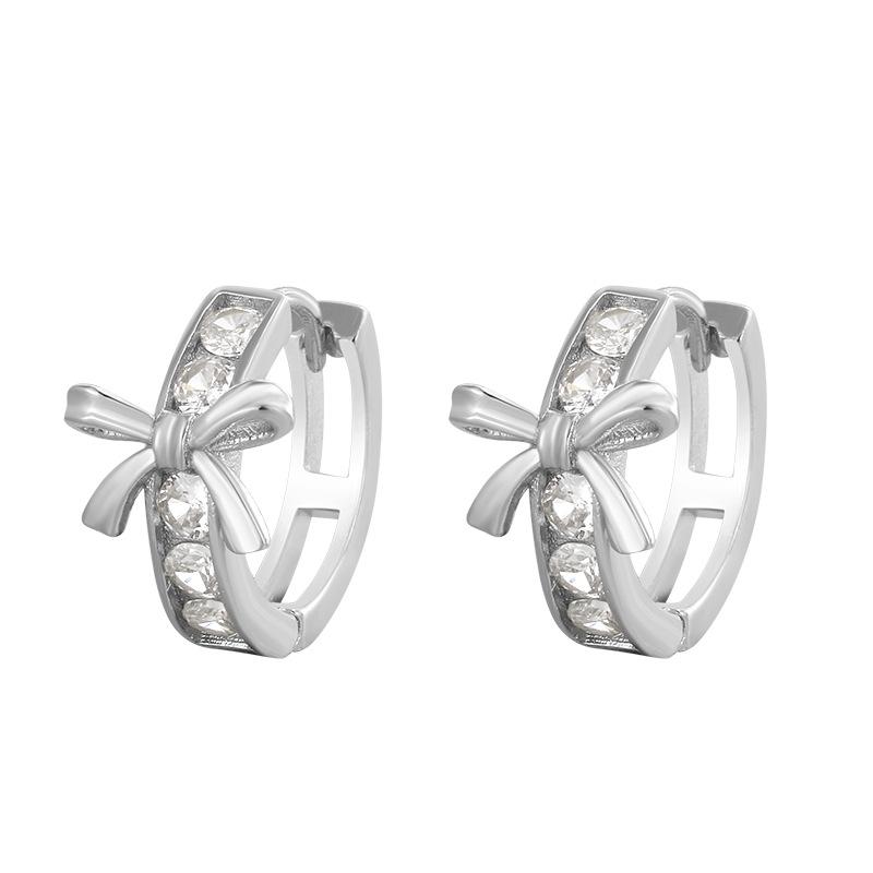 

Личность Xin Shi S - милая, слегка инкрустированная пряжка для ушей-бант 2 024 Модный нишевый дизайн Чувство изысканной моды