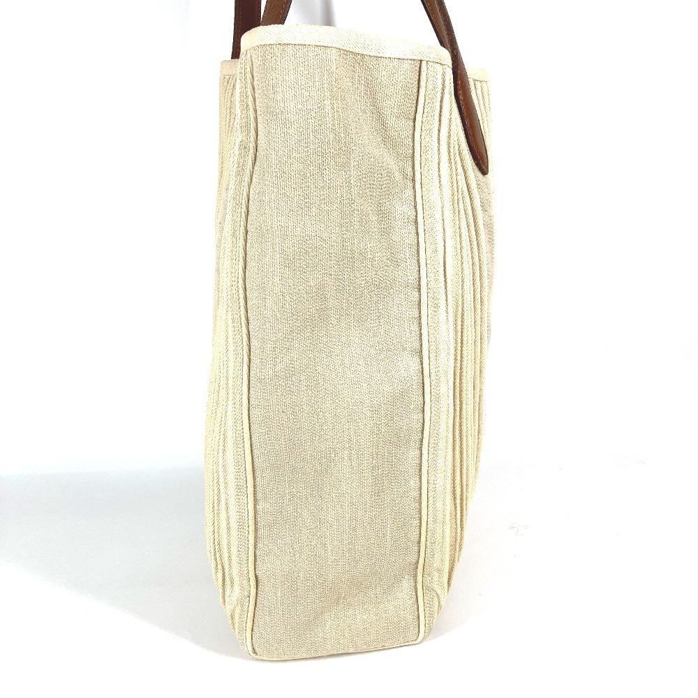 Hermes Kabas Calicut Tote Bag Shoulder Bag Leather/Canvas Beige/Brown