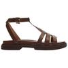 Coach Franny Leather Round Toe Open Toe Roman Sandals Women Sandals Dark-Brown CR866-CWH