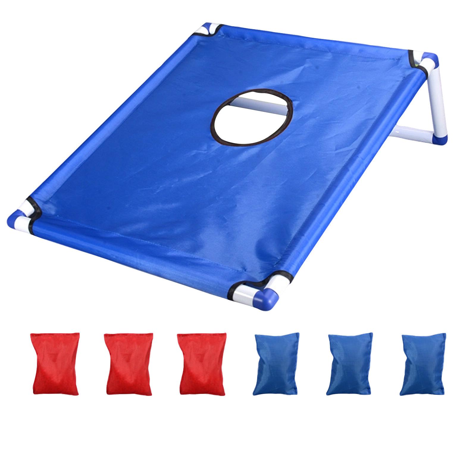 

Portable Bean Bag Toss Game Set with Foldable Frame and Durable Fabric Surface for Outdoor and Indoor Recreational Activities and Family Fun синий