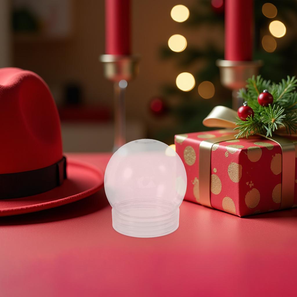 24Pcs Sturdy Clear Plastic Empty Snow Globe DIY Water Globe Kit for Holiday Crafts Making Decorative Ball Shape Globes Xmas