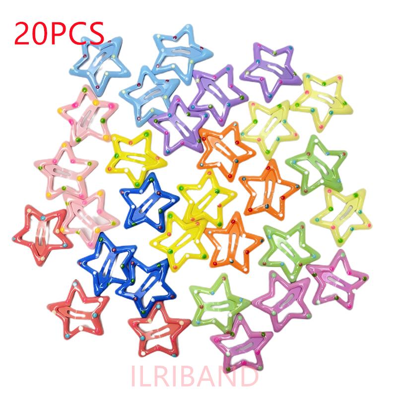 20pcs/lot 3CM Mini Star Hair Clip Kids Glitter Metal Hair Clips Barrettes Hairpins Girls Hair Accessories Headwear Styling Tools