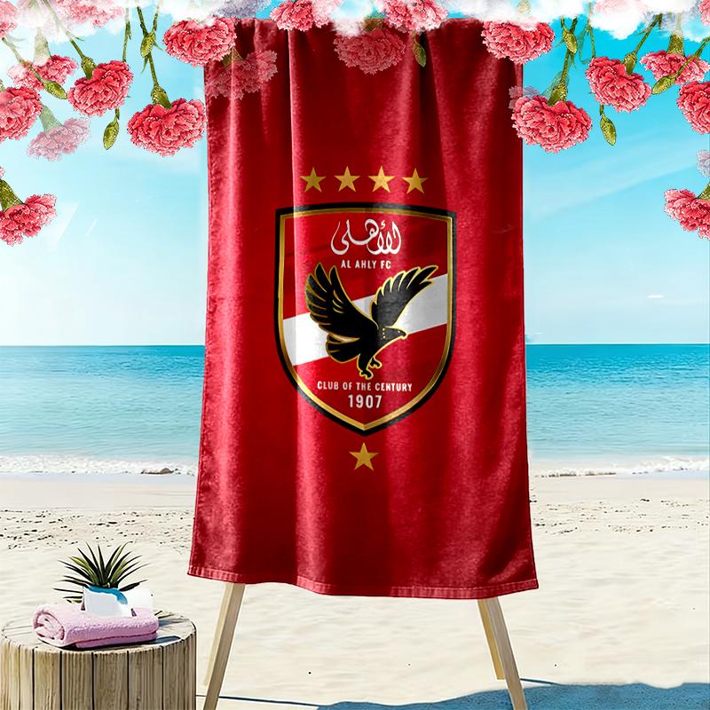 Al Ahly Print Beach Towel, Large Soft Quick Dry Towel for Beach Camping Swimming