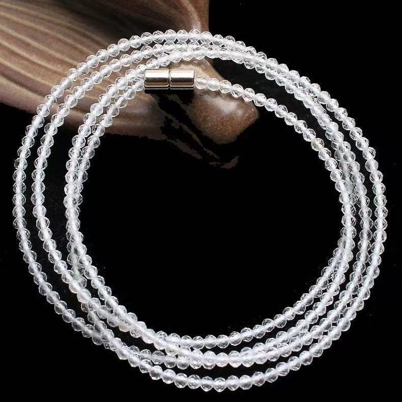 Natural Powder Tourmaline Garnet Cut Multi-Circle Bracelet Olivine Gray-Blue Moonlight Necklace Multi-Purpose Long Chain