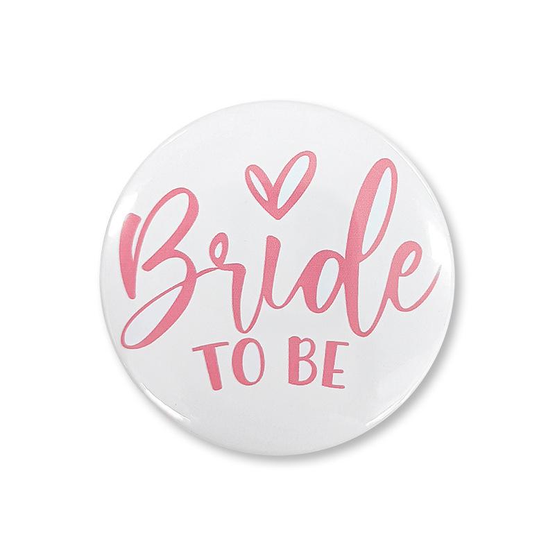 

Pink Heart Team Bride Bridesmaid Brooch, 58mm Wedding Party Badge One Size