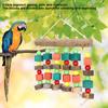 Hanging Chewing Toy Multicolored Natural Wooden Bird Tearing Blocks for Large  