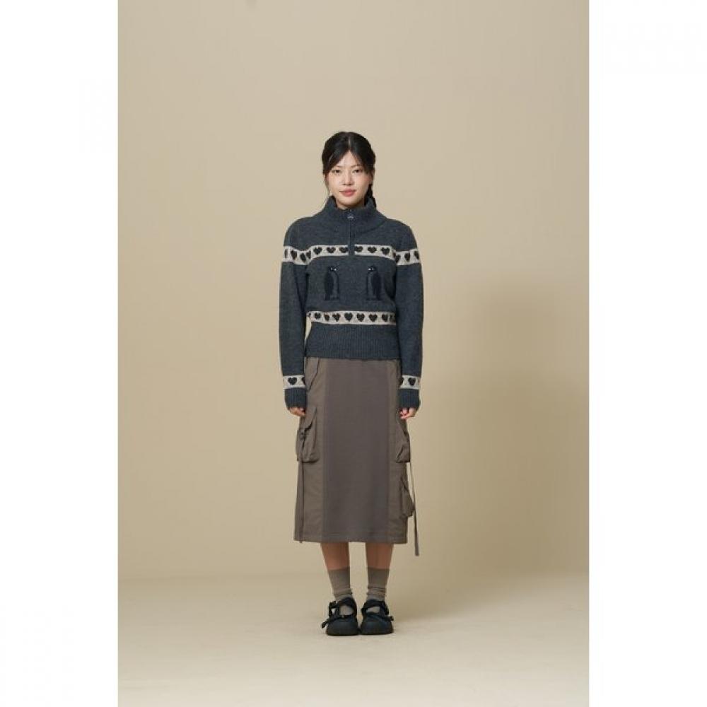 Hart Penguin Half Zip Sweater  Charcoal 