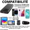 Batterie externe 10000mAh USB USB-C micro-USB Charge Rapide écran LED Phonillico®