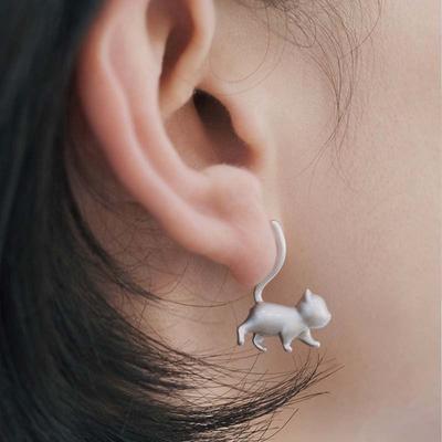 Brincos de gato fofos e românticos para mulheres, design moderno, únicos, engraçados, simples, joias, presente de festa