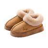 Medium top piled thickened cotton shoes, winter indoor shoe bags and home warm plush cotton slippers