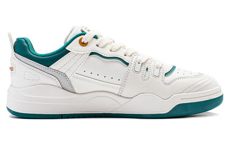 Li Ning Jiangyue Slip Resistant, Abrasion Resistant, Lightweight Low Top Skateboard Shoes Women's White Green AGCT294-2