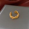 Rhombus Iris Flower Wide Face Open Ring Vintage Temperament Ring Ins Niche Premium Jewelry Women